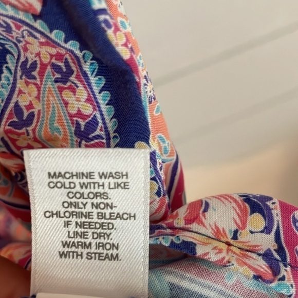 J. Jill women's sleeveless tie front summery workwear colorful blouse size M - Picture 7 of 8